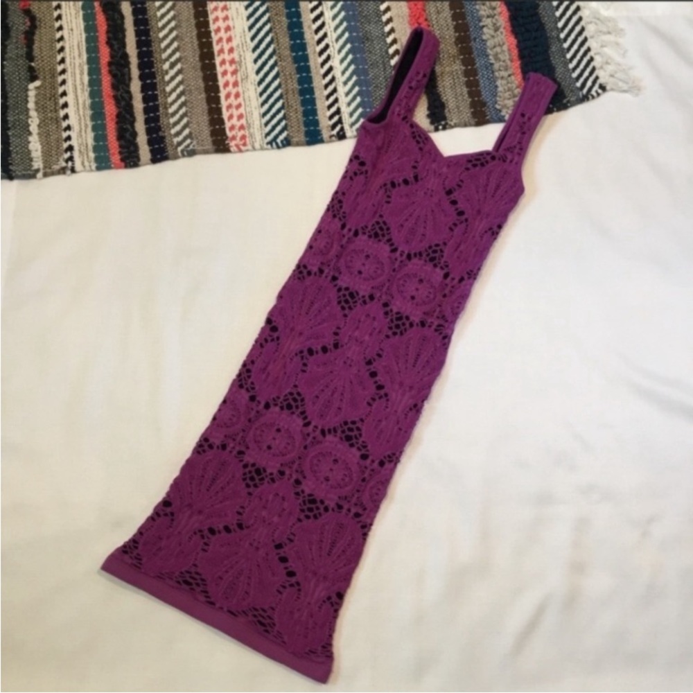 Free people body con dress xs/s purple